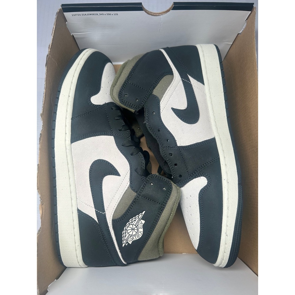 Nike Air Jordan 1 Mid Off Noir Medium Olive Size 11.5 HV4091 102 New/No Lid